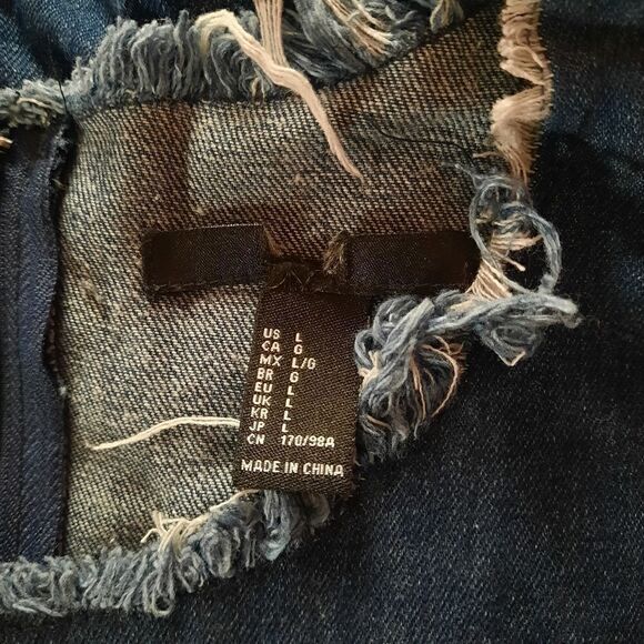 H&M Two Tone Raw Edge Denim Dress - Picture 3 of 3